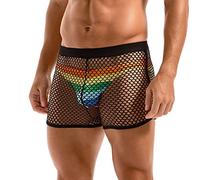 Amy Coulee Mens Fishnet Boxers Shorts (Black, S)