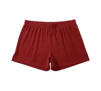 Amy Coulee Mens Pyjamas Shorts Cotton Lounge Shorts 3 Inch Pyjama Bottoms Breathable Nightwear (Burgundy, L)