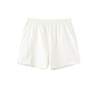 Amy Coulee Mens Pyjamas Shorts Cotton Lounge Sleep Shorts 4 Inch Pyjama Bottoms with Pockets (White, 2XL)