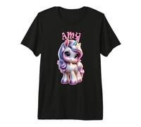 Amy Cute Unicorn Design for Girls Name Amy Premium T-Shirt