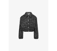 Amy Lynn Womens Amy Lynn Marnie Sequin-Bouclé Woven Jacket Black 16