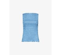 Amy Lynn Womens Amy Lynn Sonya Shirred Sleeveless Chambray Top Blue 16