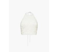 Amy Lynn Womens White Bonnie Crochet-pattern Cotton Top 14