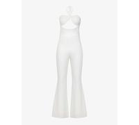 Amy Lynn Womens White Halterneck Cut-out Woven Jumpsuit L