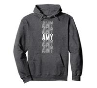 Amy Pullover Hoodie, Adult Unisex, Dark Heather Grey, Large