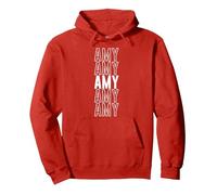 Amy Pullover Hoodie, Adult Unisex, Red, XX-Large