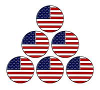 Amy Sport Golf Ball Markers Assorted Patterns Set (6 Pcs USA Flag)
