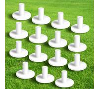 Amy Sport Rubber Golf Tees for Driving Range Value 15 Pack, 1.5’’ or 2.0’’ White/Black Holders for Hitting Mats Indoor Outdoors, Stable Height Control (Pure White 15 Pack All 1.5'')