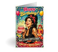 Amy Winehouse Birthday Card - Fun Music-Themed Greeting Card with Envelope | A5 / A4 Folded Greetings Card | Unique Birthday Card for Music Lovers
