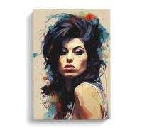 Amy Winehouse Classicism Art Canvas Print | Gallery Wrapped 30mm Frame Wall Art | 30x20 inches | Ready to Hang | Contemporary Picture | Living Room Bedroom Lounge Office