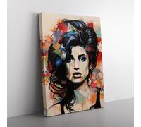 Amy Winehouse Constructivism Canvas Print for Living Room Bedroom Home Office Décor, Wall Art Picture Ready to Hang, 76x50 cm (30x20 Inch)