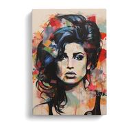 Amy Winehouse Constructivism Canvas Print | Gallery Wrapped 30mm Frame Wall Art | 30x20 inches | Ready to Hang | Modern Picture | Living Room Bedroom Lounge Office