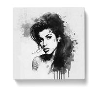 Amy Winehouse Ink Wash Canvas Wall Art Print 20x20 Inch