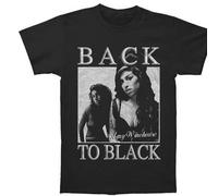 Amy Winehouse Men's Back To Black Cotton T-Shirt | Size: Medium Amy Winehouse Black M