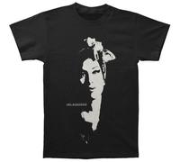 Amy Winehouse Men's Scarf Portrait Cotton T-Shirt in Black | Size: 2XL Amy Winehouse Black 2XL