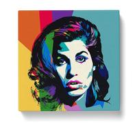 Amy Winehouse Pop Art Canvas Print | Gallery Wrapped 30mm Frame Wall Decor | 20x20 inches | Ready to Hang | Pop Art Picture | Living Room Bedroom Lounge Office