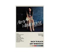 Amy Winehouse Posters Back to Black Poster Album Cover 1 Canvas Poster Bedroom Decor Sports Landscape Office Room Decor Gift12x18inch(30x45cm)