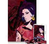 AMY WINEHOUSE Red Jigsaw Puzzle 1000 Piece for Teenagers Clear Thinking Relaxing Pastime Firm Interlock Perfect Present (38x26cm)