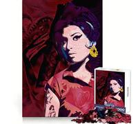 AMY WINEHOUSE Red Jigsaw Puzzle for Adults 1000 Pieces Memory Training Quiet Recreation Flawless Cut Holiday Treat (38x52cm)