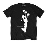 Amy Winehouse Scarf Portrait logo Official New Black T Shirt