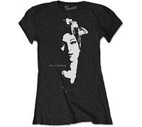 Amy Winehouse Women's Amy Winehouse Scarf Portrait T Shirt, Black, S UK