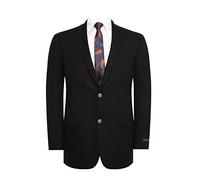 AMY ZHU Men’s Blazer Classic Fit Sport Coat Stretch Suit Jacket 2 Button Regular & Big and Tall for Wedding Business, Black, 52 Tall