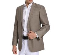 AMY ZHU Men's Lightweight Houndstooth Blazer Men Sport Coat 2 Button Stretch Suit Jacket for Daily Wear, Brown/Tan/Navy Houndstooth, 44