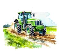 amy2004marie Fabric Panel 8"x8" Tractor 100% Cotton Quilting Sewing Block AM1673