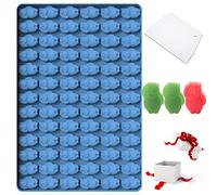 Amyandone Mini Bear Silicone Mold, 78 Cavities Polar Shape Animal Molds for Making Chocolate/Gummy/Candy, Food Grade Molds for Homemade Snack Biscuits/Fruit Snack (With Scraper)