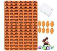 Amyandone Mini Carrot Silicone Mold, 119 Cavities Carrot Shape Easter Molds for Chocolate/Candy/Gummy, Food Grade Carrot Molds for Homemade Snack Biscuits/Cupcake Decoration (with a Scraper)