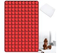 Amyandone Mini Silicone Mold, 150 Cavities Heart Chocolate Molds for Homemade Candy/Fondant/Gummy/Jelly, Food Grade Mold for Fruit Snack/Pet Treats/Snacks Biscuits (with a Scraper)