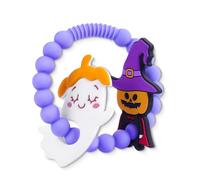 Amyang Halloween Baby Teething Toys - Ghost & Pumpkin Man Silicone Teethers for Infant Sensory Toys 0-12months, Infants & Toddlers,Sensory Chew Bracelet for Teething Relief,Halloween Basket Stuffers