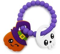 Amyang Pumpkin Teethers Cute Ghouls Ring Teethers Silicone Baby Teether,Girl or Boy Halloween Teethers,Nightmare Before Halloween Gifts