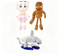 Amycore 3Pcs Italian Brainrot Plush Toy Set, Tralalero Tralala Shark Ballerina Cappuccina Soft Dolls for Kids & Adults Emotional Support Cute Plushie Decompression Toys for Girls Boys Birthday Gifts