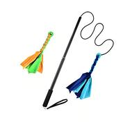 AMYESE Interactive Dog Toys - Extendable Flirt Pole with 2pcs Fleece Lure Tugs for Dog Outdoor Entertainment, Train and Exercise, New Blue