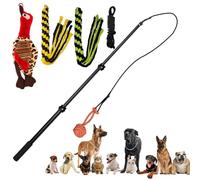 AMYESE Upgraded Interactive Dog Toys - Extendable Flirt Pole Teaser Wand with Braided Rope Chewing Tugs and Squeaky Plush Chase Toy for Dog Puppy Outdoor Entertainment, Train and Exercise