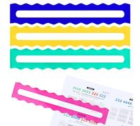 Amyhill 4 Pack Mahjong Guide Line Finder Acrylic Bright Scalloped Mahjong Rules Helper, Beginner Mah-jongg Rules Reader, Mah Jong Accessories Gift for Players Women (Colorful)