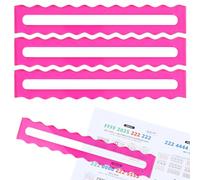 Amyhill 4 Pack Mahjong Line Finder Acrylic Pink Bright Scalloped Mahjong Rules Helper, Beginner Mah-jongg Rules Reader, Mah Jong Accessories Gift for Players