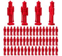 Amyhill 50 Pack Nutcracker Mini Flocked Miniature Bulk Figurines Ornaments for Christmas Decoration Dollhouse Cupcake Topper DIY Craft Centerpiece Tabletop Xmas Tree Decor Stocking Stuffers Bulk