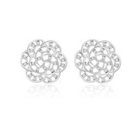 Amyjane Bohemian Western Cluster Flower Stud Earrings White Geometric Vintage Statement Boho Earrings for Women Retro Stud Jewelry for Prom Party