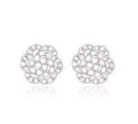 Amyjane Bohemian Western Cluster Flower Stud Earrings White Pink Geometric Vintage Statement Boho Earrings for Women Retro Stud Jewelry for Prom Party