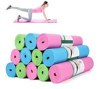 Amylove 12 Pieces Yoga Mats Bulk 68x24x0.12 Inch Exercise Non Slip Fitness Workout Mats for Women Men Home Workout Gym Yoga(Green, Pink, Light Blue)