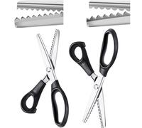 Amylove 2 Pcs Pinking Shears Scissors for Fabric Cutting 7 mm 5 mm Scalloped Serrated Scissors Zig Zag Cut Sewing 9.2" Professional Handheld Jagged Dressmaking Supply for Leather Clothing Paper Craft
