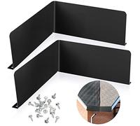 Amylove 2 Pcs Rain Gutter Valley Splash Guards Downspout Diverter Roof Rain Diverter Roofing Gutter Guards with 20 Screws Gutters for House Residential Flat Shingle Roofs Corner(Bent Style,Black)