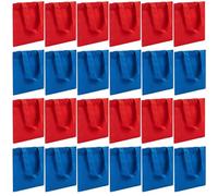 Amylove 24 Pcs Mini Canvas Tote Bags,8.5 X 8 Inch,Blue,Red | Blank Sublimation DIY, Small Reusable Totes Coloring Crafts, Grocery Shopping Easter Halloween Party Favor Gift Bags