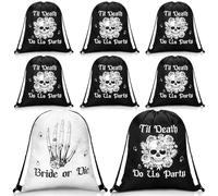 Amylove 7 Pcs Bride or Die Bachelorette Party Drawstring Bags Till Death Do Us Bags Bachelorette Party Supplies Drawstring Backpacks for Bridal Shower Wedding Party Bridesmaids Supplies Gift Bag