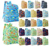 Amylove Backpack Bulk for Kids Lightweight School Backpacks Printed BookBag for Back to School Donations Giveaways, Funny Color, 15 inches, Adventure Explorers