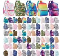 Amylove Backpack Bulk Lightweight Wholesale Backpacks Printed Book Bag in Bulk for Donations Giveaways, Eclectic Color, 17 Inch, Backpack