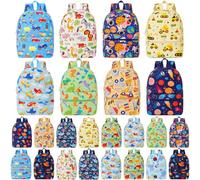 Amylove Kids Backpack in Bulk for Preschool Kindergarten Elementary Student Toddler Assorted Printed Bookbags for Donation, Dinosaur & Space, 15 inches, Adventure Explorers