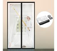 Amylove Zipper 38 x 83 Inch Dust Barrier Door Kit Construction Door Barrier 3 x 7 ft Reusable Plastic Curtain Cover Containment Standard Doorway Temporary Wall Screen Sheeting for Bathroom Hallway